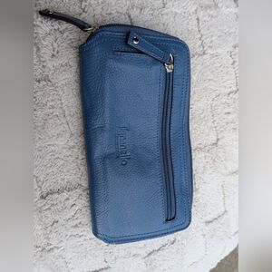 Tignanello Blue Leather Long Wallet